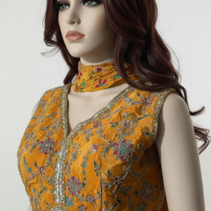 Sequence designed crop top with plazzo pant & choker dupatta