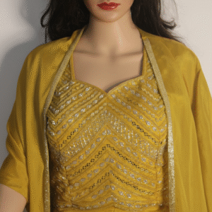 Chinon to chinon western choli open jacket with skirt palazzo