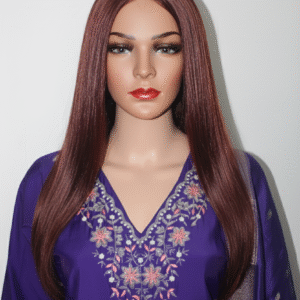 Roman silk v neck handwork and digital dupatta with straight pants